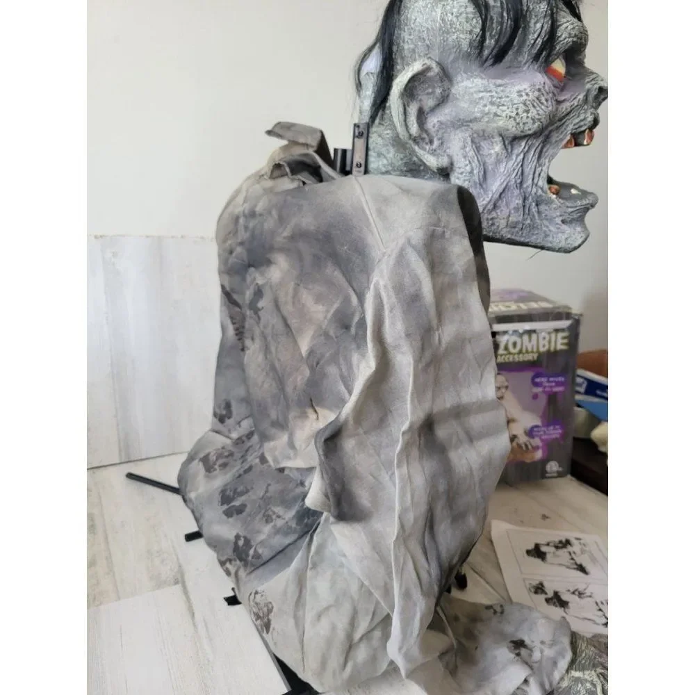 Seasonal belching zombie fogger animated Halloween prop‎ groundbreaker decor